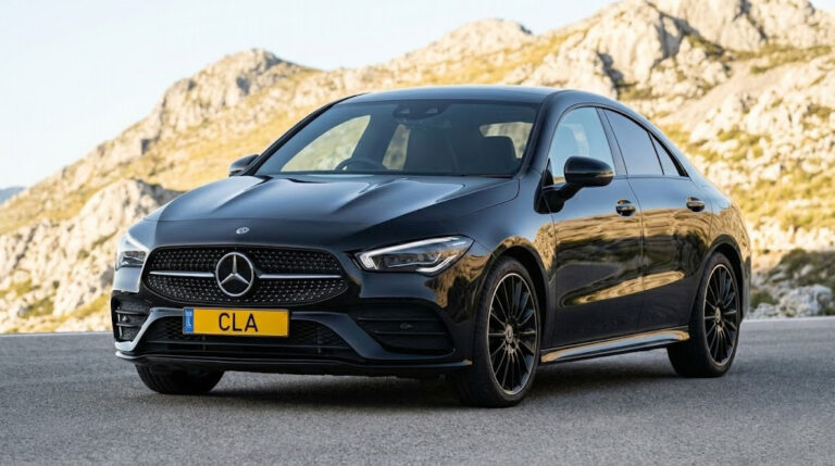 מרצדס CLA שחורה בהרים